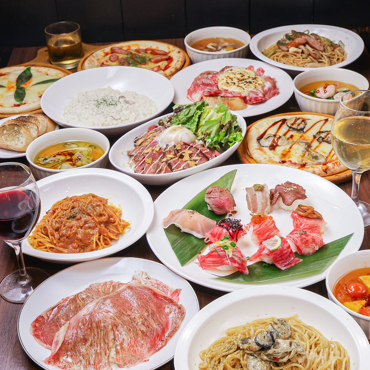 Meat bistro with private rooms / All-you-can-eat selection of 100 kinds of speciality meat dishes and tapas!