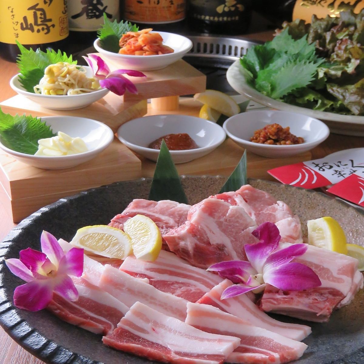 Excellent value for money! Samgyeopsal set course with 90 minutes of all-you-can-drink 3,500 yen