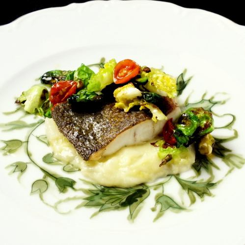 スズキのポアレ　ダイニング風