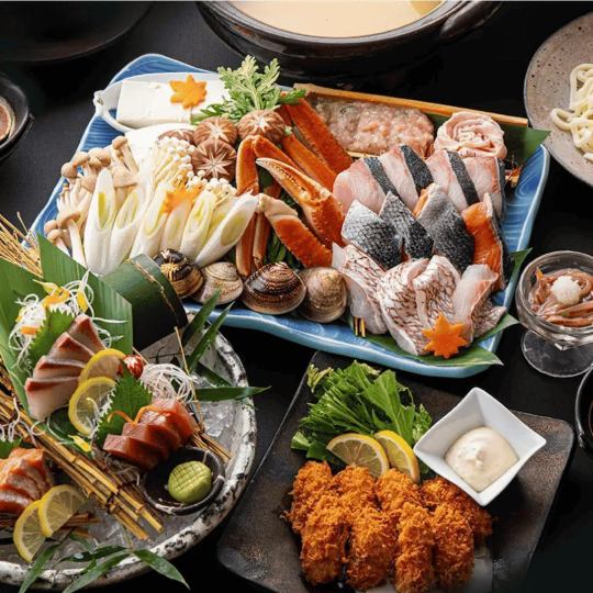 동계 한정! 《무료 음료》 어패류의 맛을 맛보는 ◆우오만 냄비 코스