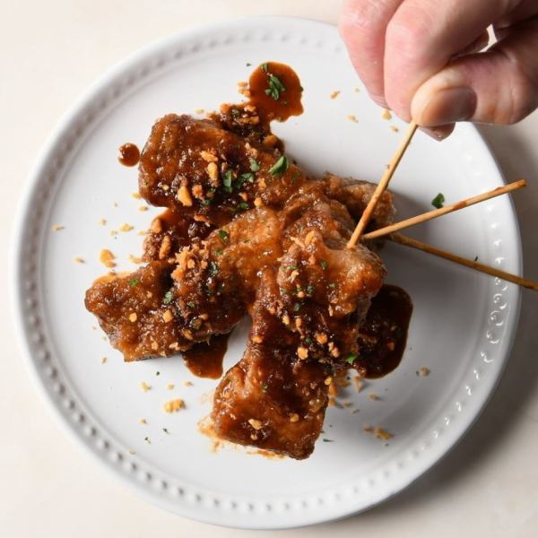 A new specialty! Tonteki skewers with a soft, juicy texture that goes well with alcohol