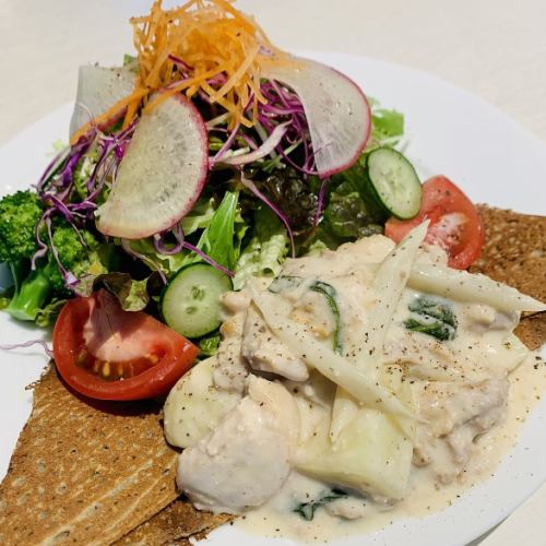 March Limited Galette: Daisen Chicken and Spicy Pollack Roe Cream Stew with Yuzu Pepper Flavor