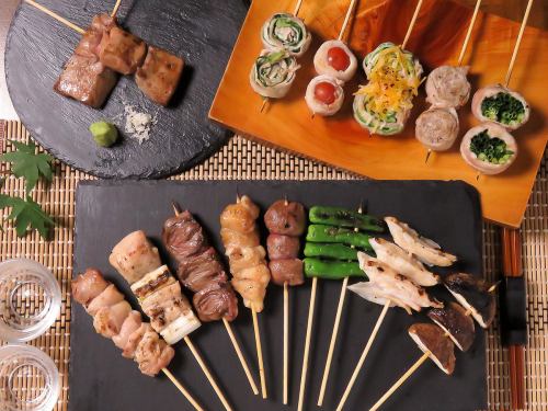 5 kinds of yakitori platter