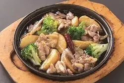 Ajillo of mature chicken