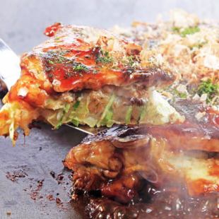 [Cooking only] ``Easy all-you-can-eat course'' with a total of 5 dishes where you can easily enjoy all-you-can-eat okonomiyaki and monja.