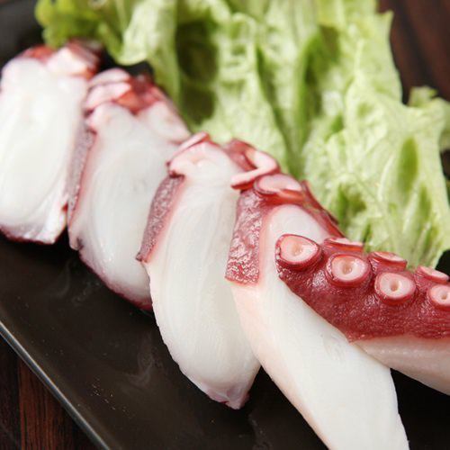 Live octopus wasabi soy sauce