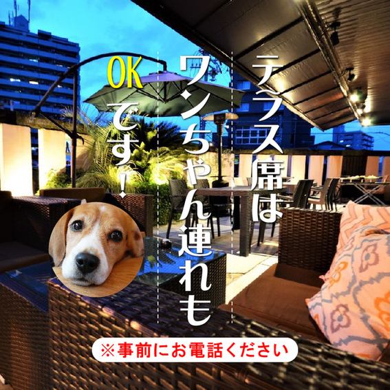 【2026年は4月～テラス席を開放します♪】テラス席限定でワンちゃんの同席もOK！開放的な空間でお楽しみください◎（※ワンちゃん同席の際は事前に必ずお電話下さい※テラス席のご利用は春～秋のみとさせて頂いており、冬季は御利用頂けません。何卒ご了承下さい。)