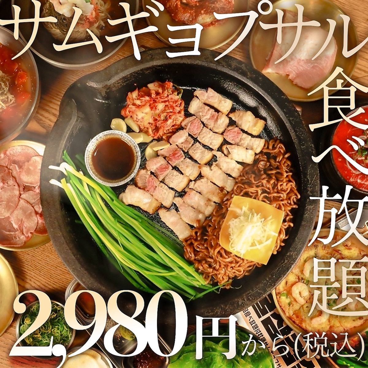 梅田 食べ飲み 誕生日 飲み放題 女子会 サムギョプサル チョアチキン　韓国料理