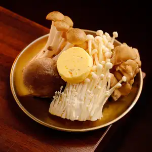 Garlic butter with a mountain of mushrooms