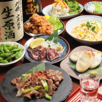 Popular menu items gathered!! "Beginner's Course" [All-you-can-drink draft beer and local sake included 180 minutes on weekdays, 120 minutes on weekends]