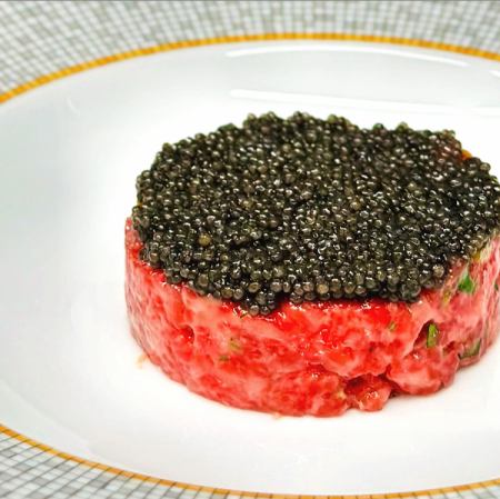 Special Wagyu beef tartare + fresh caviar available for reservation.