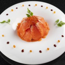 salmon roe and salmon potato salad