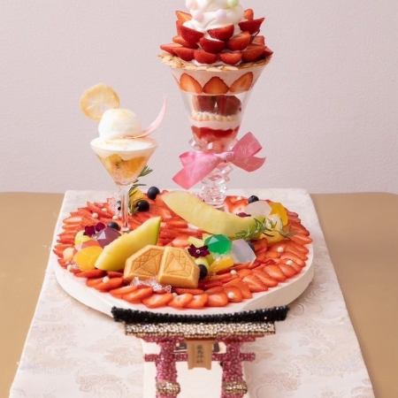 【完全予約制4日前まで】美の厳島パフェ(宝石サイダー&季節のフルーツ&季節のpetitパフェ)