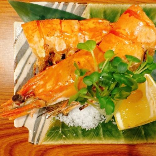 特大天然海老塩焼き