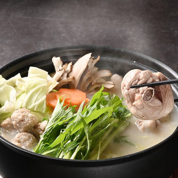 【国産鶏の旨みが染み渡る！贅沢プラン】Cしゃもじ飲み放題付「博多水炊き」プラン 全9品 6,500円(税込)