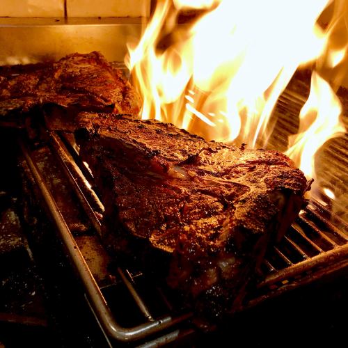 Dou beef T-bone steak charcoal grilled