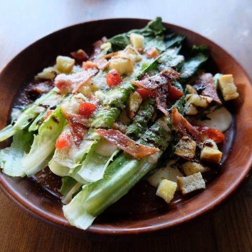 Caesar salad with roasted romaine lettuce