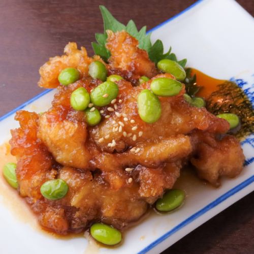 鶏と枝豆の甘辛炒め