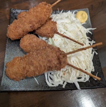 【모즈쿠 집의 일품 요리를 ♪ 부담 꼬치 커틀릿 코스】 꼬치 커틀릿 등 포함 6 품 2 H 음료 무제한 세금 포함 4,000 엔!