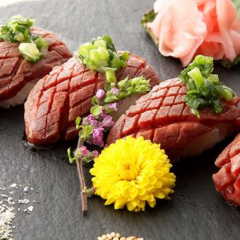 [For a sudden banquet] [Assorted horse sashimi/freshly prepared meat sushi course] ☆3,500 yen