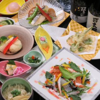 [Cash payment only] Kaiseki course with all-you-can-drink 8,000 yen (tax not included) (private room service not included) Not available on Thursdays, Fridays, and Saturdays