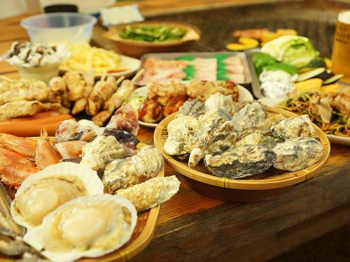 Oysters, seafood, and meat! All-you-can-eat!