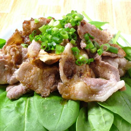Shiretoko pork shabu-shabu and baby leaf salad