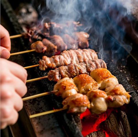 Popular in Shinjuku! All-you-can-eat charcoal grilled yakitori and drink!