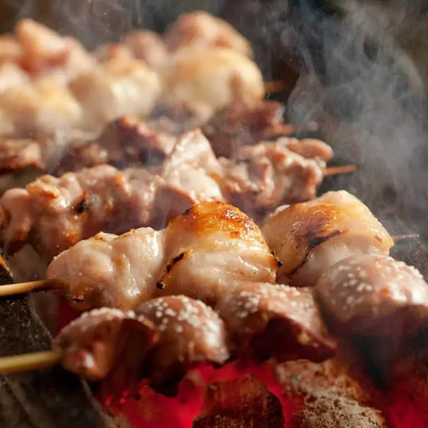 Charcoal grilled yakitori platter (5 pieces)