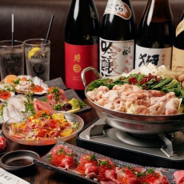 [2.5 hours all-you-can-drink] 2 types of horse sashimi or 2 types of sashimi <4000 yen course> + 1000 yen for unlimited all-you-can-drink