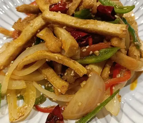 ピリ辛ハツ管炒め
