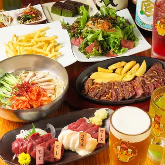 新鮮馬刺しが堪能できる！夏のスタンダードコース2時間飲み放題付き全8品4000円(税込)