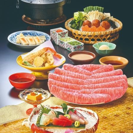 From January 10th to February 25th <<First Banquet>> Shabu-shabu Kaiseki ~Aoki~ [Specially selected marbled Wagyu beef] 8 dishes total, 8,030 yen