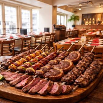 ★ランチ食べ放題プラン★15種シュラスコ食べ放題+サイドメニュー2品付 120分3,630円(税込)