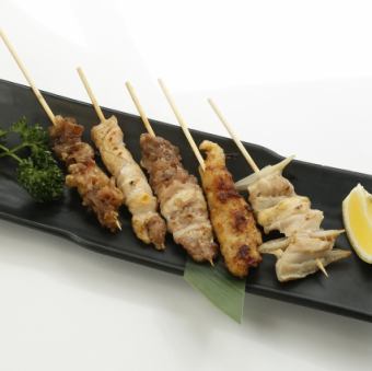 焼鳥の5本盛り合わせ