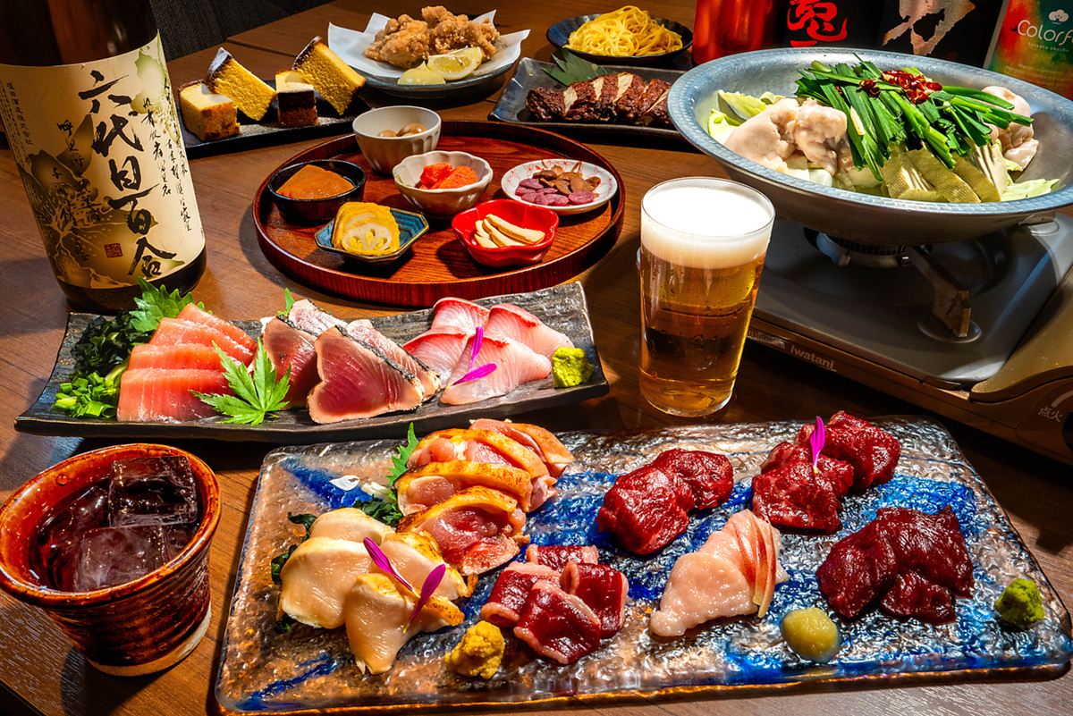 九州の味を楽しめる2時間飲み放題付コースは5000円(税込)~♪