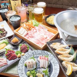 可享用馬肉生魚片和烤青花魚的套餐【附2小時無限暢飲】8道菜 5,800日圓 → 5,500日元
