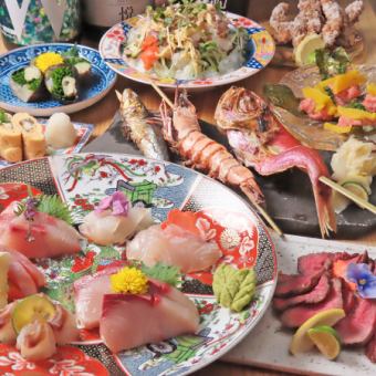 【120分飲み放題付】炉端盛り合わせ・炭火ローストビーフ等充実の11品♪→お一人様7000円(税込)