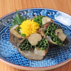 魚とガリの海苔巻き