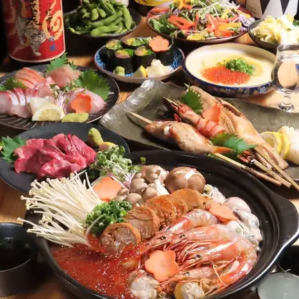 【地酒含む120分飲み放題付】名物炉端盛り濃厚痛風鍋で呑む極上宴会!贅沢三昧コース 7,000円