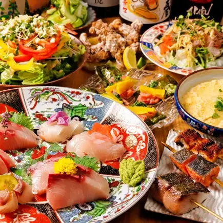 【地酒飲み放題付】2名様からOK 名物魚串と極上刺身を堪能!1日3組・平日限定うる虎お試しコース
