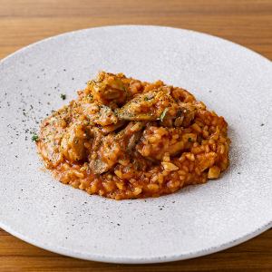 Chicken thigh and burdock tomato risotto