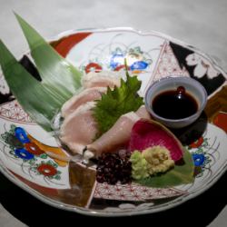 Mikawa red chicken breast sashimi