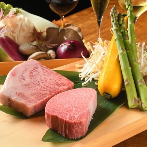 【やまぶきコース】メインは贅沢！ヒレ肉とサーロインの2種類食べ比べ！