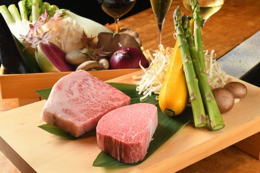 【やまぶきコース】メインは贅沢!ヒレ肉とサーロインの2種類食べ比べ!