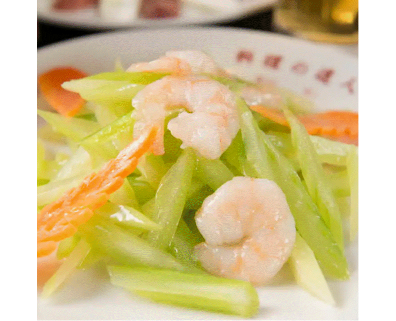 セロリとエビ塩和え