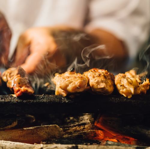 備長炭でじっくり火入れ