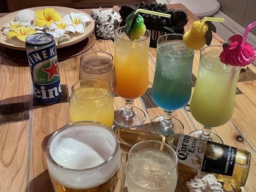 We offer a wide variety of drinks, including draft beer.