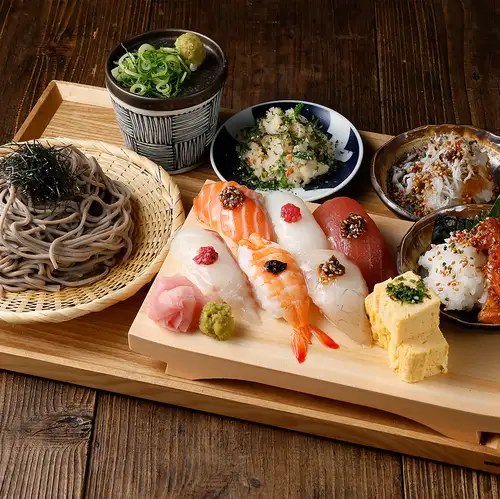 おまかせ握り寿し&ざるそば定食