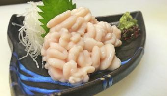 Seasonal cod milt sashimi